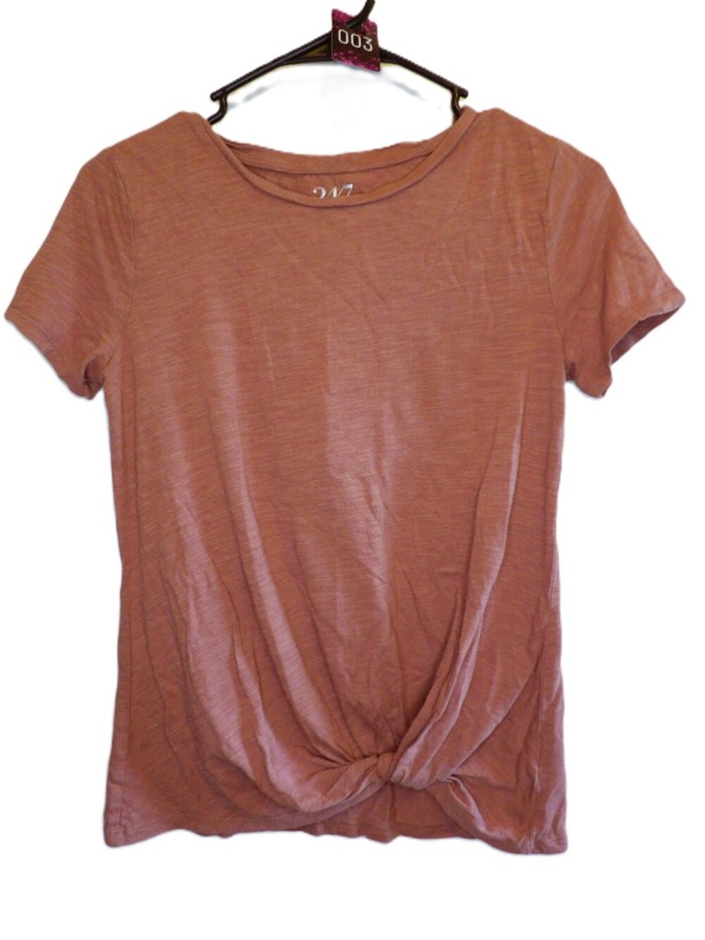 24/7, Maurices pink tee with twist detail at the waistline (Women's XS)